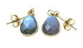Boucles d'oreilles Argent 925 'Ondée Dorée' - Labradorite - Plaquées Or
