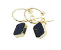Boucles d'oreilles Argent 925 'Arche Doré' - Onyx - Plaquées Or