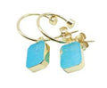 Boucles d'oreilles Argent 925 'Arche Doré' - Amazonite - Plaquées Or