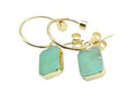 Boucles d'oreilles Argent 925 'Arche Doré' - Jade Vert - Plaquées Or