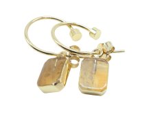 Boucles d'oreilles Argent 925 'Arche Doré' - Citrine - Plaquées Or