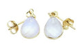 Boucles d'oreilles Argent 925 'Ondée Dorée' - Pierre de Lune - Plaquées Or