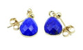 Boucles d'oreilles Argent 925 'Ondée Dorée' - Lapis Lazuli - Plaquées Or