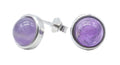 Boucles d'oreilles Argent 925 Améthyste ronde polie