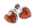 Boucles d'oreilles Argent 925 Grenat Cœur