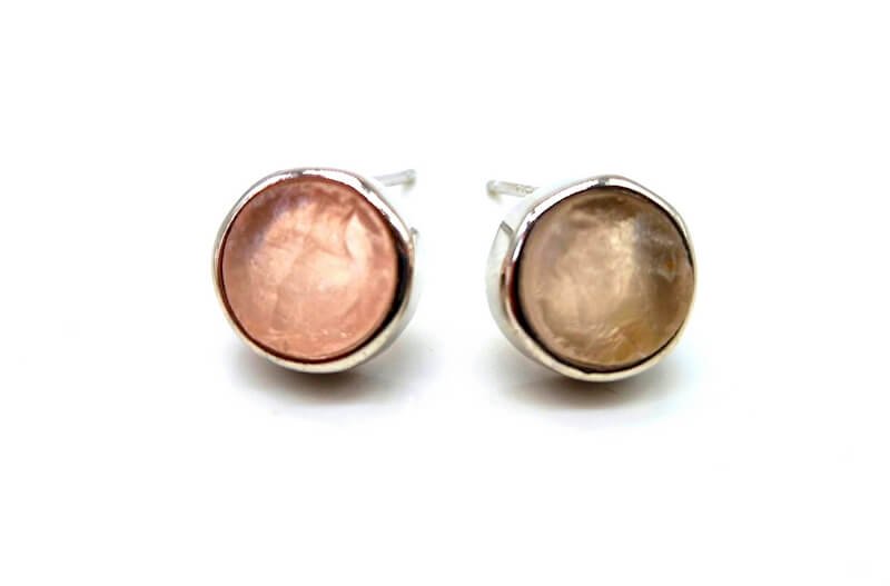 Boucles d'Oreilles Argent 925 Poinçon | Quartz Rose Brut Naturel – Pierre de l'Amour, Douceur & Authenticité