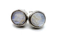 Boucles d'oreilles Argent 925 Pierre de Lune ronde brute