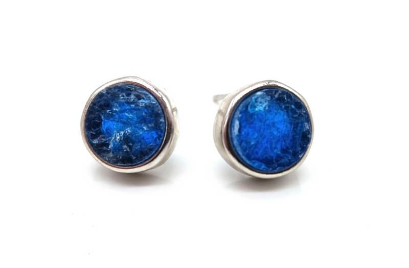 Boucles d'Oreilles Argent 925 Poinçon | Apatite Brute Naturelle – Rareté, Motivation & Créativité
