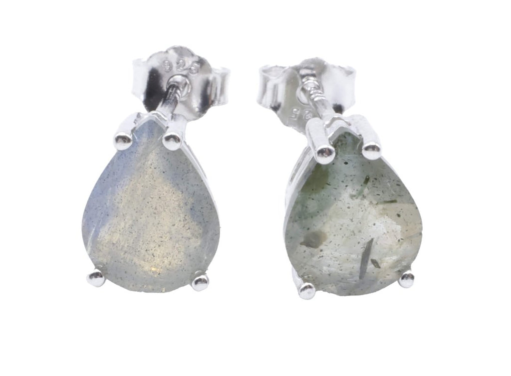 Boucles d'Oreilles Argent 925 Poinçon | Labradorite Naturelle Taille Larme – Magie Irisée & Protection