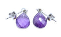 Boucles d'oreilles Argent 925 'Ondée Argentée' - Améthyste