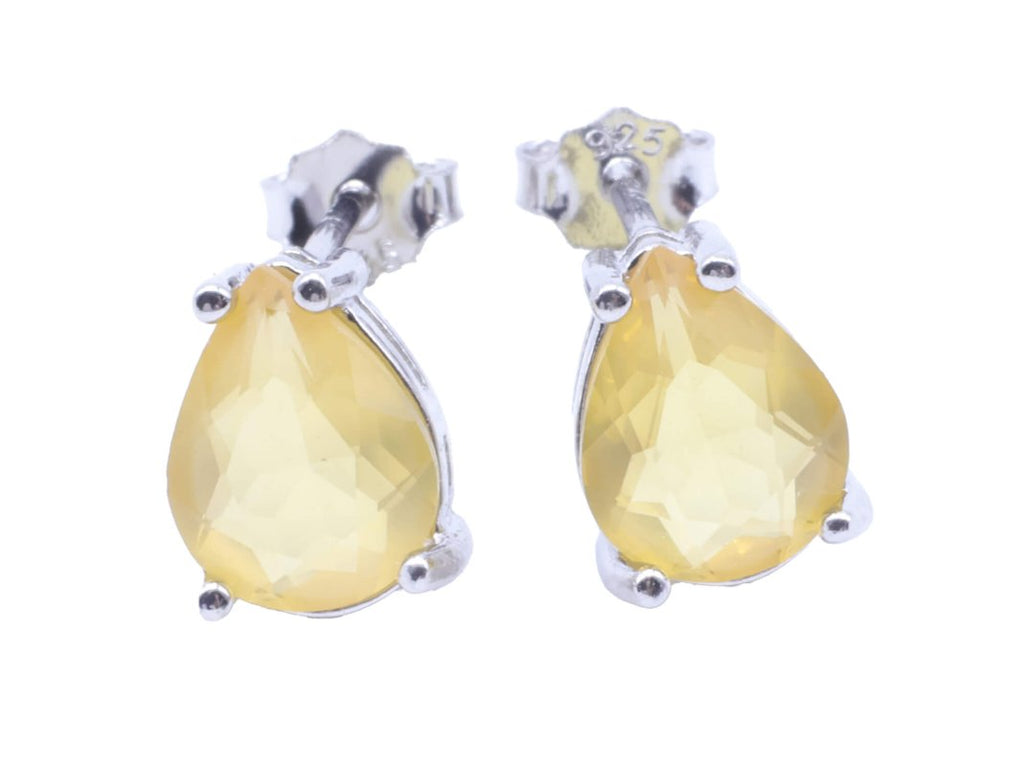 Boucles d'Oreilles Argent 925 Poinçon | Citrine Naturelle Taille Larme – Prospérité, Joie & Éclat Doré