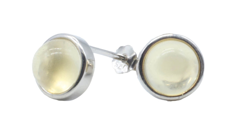 Boucles d'Oreilles Argent 925 Poinçon | Citrine Naturelle Ronde Polie – Pierre du Soleil, Joie & Prospérité Dorée