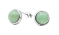 Boucles d'oreilles Argent 925 Jade Vert ronde polie