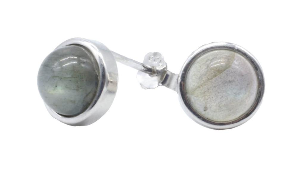 Boucles d'Oreilles Argent 925 Poinçon | Labradorite Naturelle Ronde Polie – Aurores Boréales, Protection & Magie Irisée