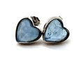 Boucles d'oreilles Argent 925 Aigue Marine Cœur
