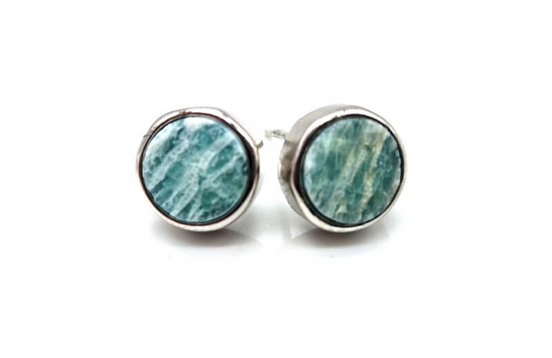 Boucles d'Oreilles Argent 925 Poinçon | Amazonite Brute Naturelle – Harmonie, Liberté & Authenticité