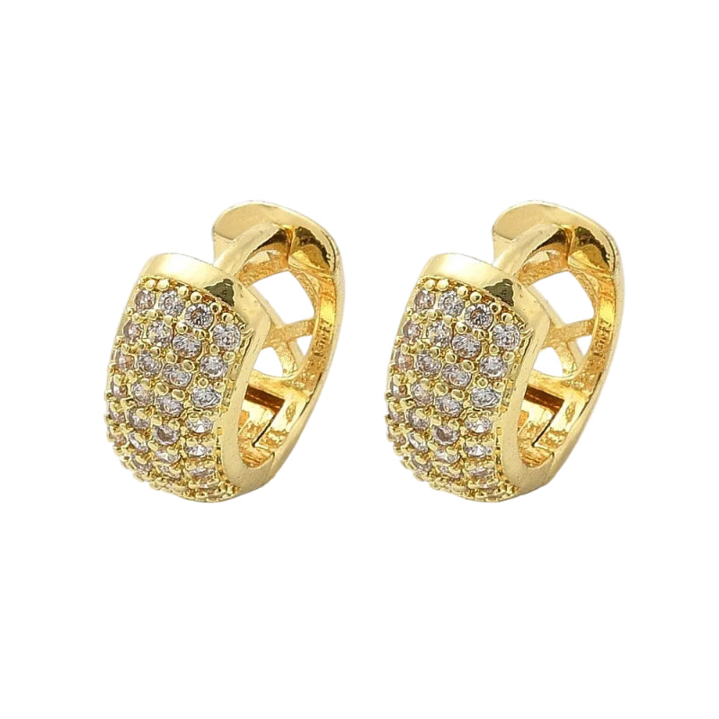 Créoles Dorées 4 Rangs Zirconium | Plaqué Or 18K Premium