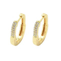 Créoles Ovales Zirconiums – Plaquage Or 18K 1 Micron | 18×3 mm