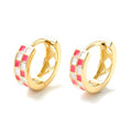 Créoles Nacre Rose & Blanc – Boucles d'Oreilles Dorées Plaqué Or 1 Micron