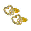 Boucles d'Oreilles Cœurs Entrelacés – Plaqué Or 1 Micron