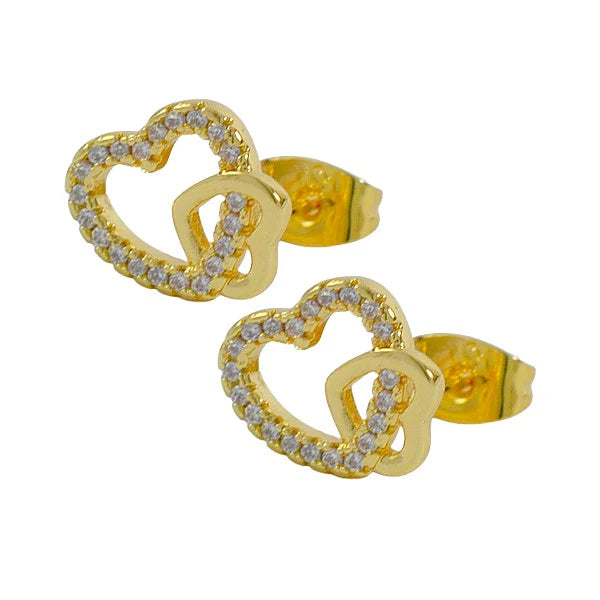 Boucles d'Oreilles Cœurs Entrelacés – Plaqué Or 1 Micron