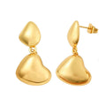 Boucles d'Oreilles Pendantes Cœur – Bijou Doré Plaqué Or, Cadeau Amour