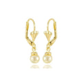 Boucles d'Oreilles Perles Blanches Tombantes – Plaqué Or 1 Micron