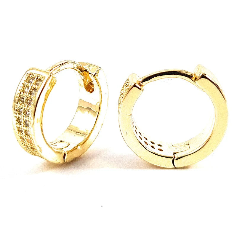 Créoles Double Rang Diamants CZ – Plaqué Or 1 Micron | Alchimie Concept