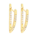 Boucles d'Oreilles Triangulaires Dorées | Zirconiums Brillants | Plaqué Or 1 Micron
