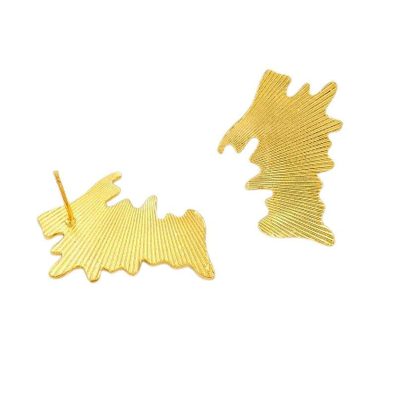 Boucles d'Oreilles Design Unique – Bijou Doré Plaqué Or 1 Micron