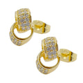 Boucles d'Oreilles Anneaux Entrelacés Diamants CZ | Plaqué Or 1 Micron