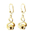 Boucles d'Oreilles Pendantes Infini & Boule – Bijou Femme Doré Plaqué Or 1 Micron