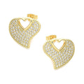 Clous Cœur Ajouré Zirconiums Dorés à l'Or Fin – Finesse & Sophistication