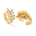 Boucles d'Oreilles Épis Diamants CZ – Plaqué Or 1 Micron