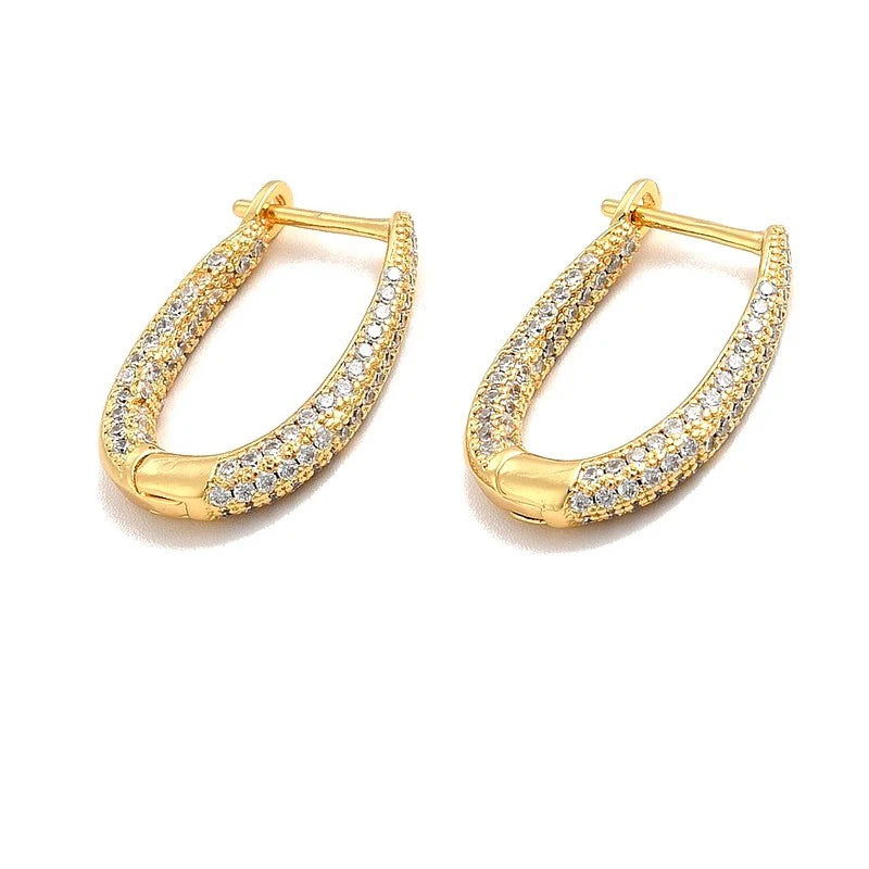 Créoles Ovales CZ Dorées – Élégance Intemporelle 22×15 mm