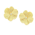 Boucles d'Oreilles Fleur Dorées à l'Or Fin – Élégance Intemporelle