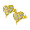 Boucles d'oreilles Cœur – Diamants CZ Sertis | Plaqué Or 1 Micron