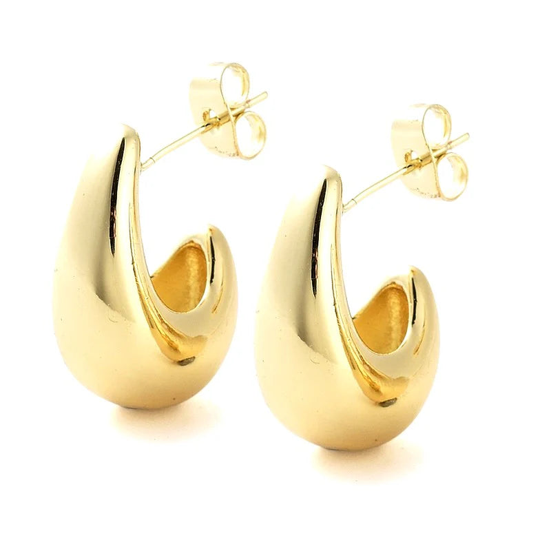 Boucles d'Oreilles Demi Créoles Dorées – Plaqué Or 1 Micron | 15×8 mm