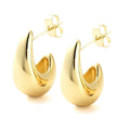 Boucles d'Oreilles Demi Créoles Dorées – Plaqué Or 1 Micron | 15×8 mm