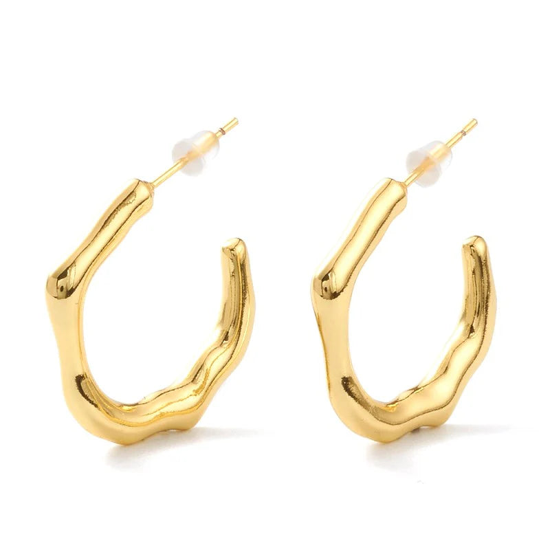 Boucles d'Oreilles Demi-Créoles Plaquées Or | Élégance Intemporelle