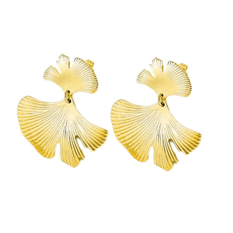 Boucles d'Oreilles Feuilles Dorées – Élégance Naturelle Plaquées Or