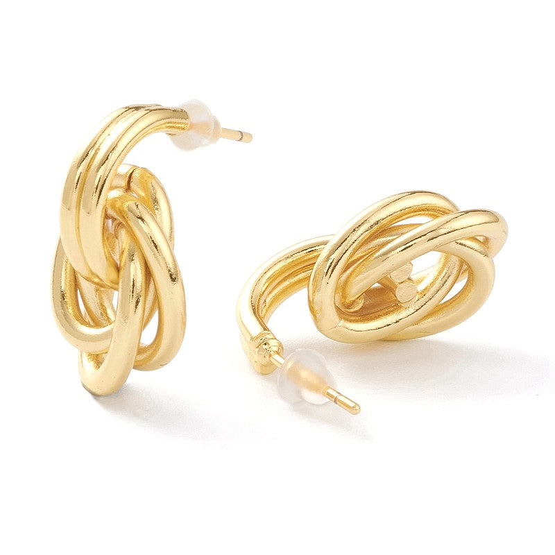 Boucles d'Oreilles Nœud Dorées – Élégance & Raffinement au Quotidien