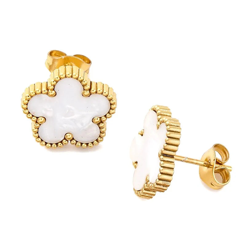 Boucles d'Oreilles Fleurs Dorées – Élégance Botanique Intemporelle