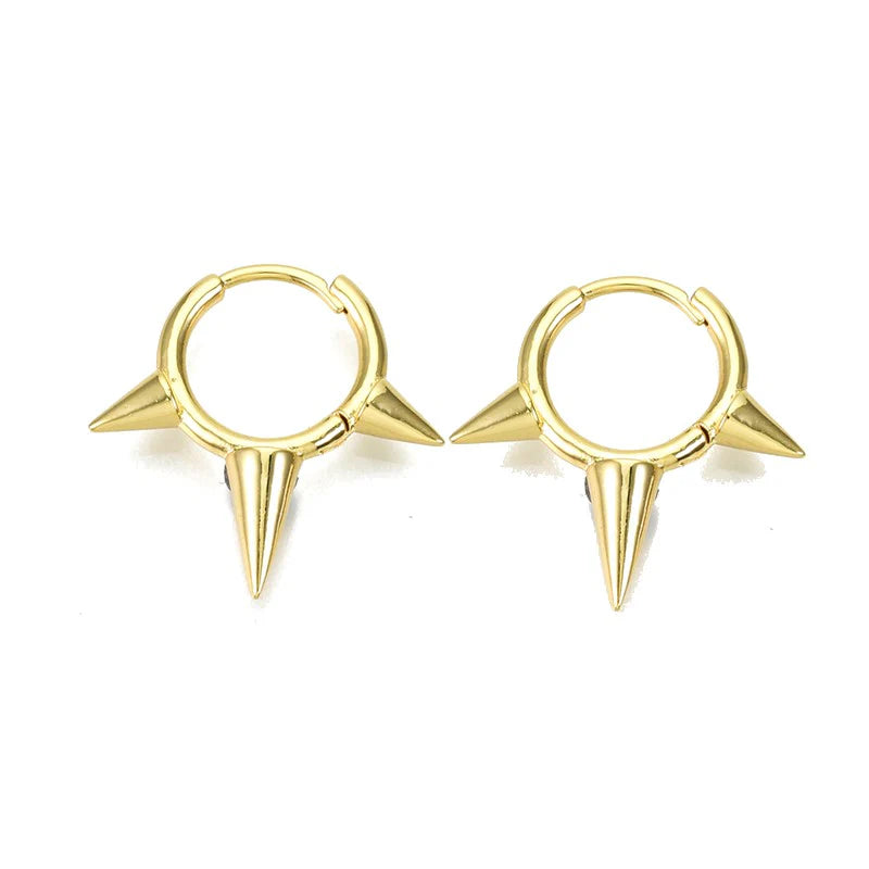 Boucles d'Oreilles Créoles Cônes – Bijou Doré Plaqué Or Élégant & Moderne