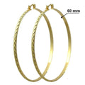 Créoles Ciselées Zig-Zag – Boucles d'Oreilles Dorées Plaqué Or 1 Micron | 6 cm