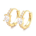 Boucles d'Oreilles Créoles Diamant CZ 15mm – Bijou Doré Femme Plaqué Or