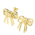 Boucles d'Oreilles Nœud Dorées – Élégance Intemporelle Plaquage Or Fin