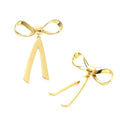 Boucles d'Oreilles Nœud Doré – Élégance Intemporelle 45×35 mm