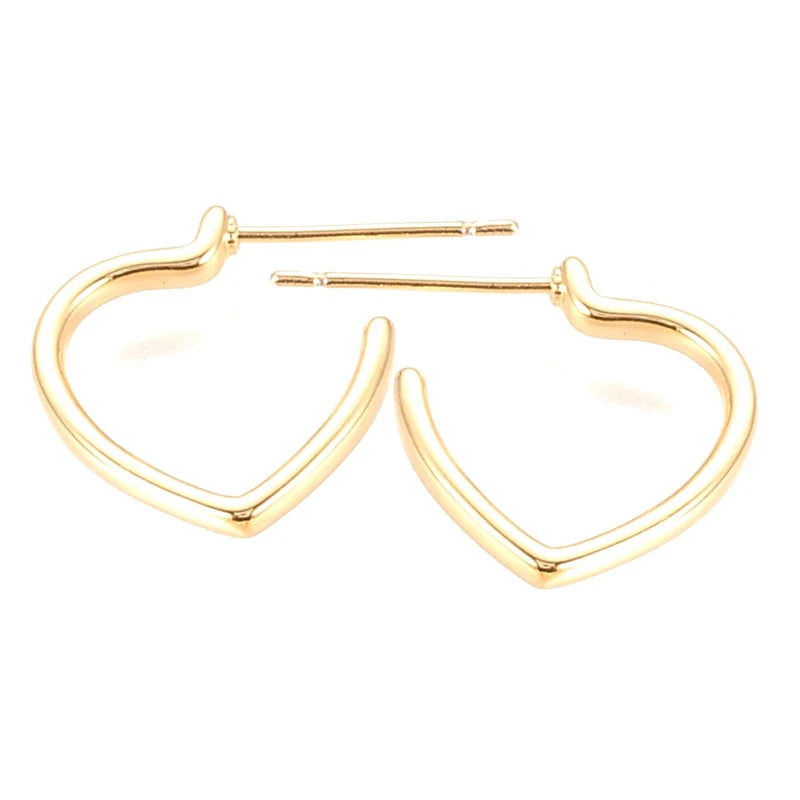 Boucles d'Oreilles Créoles Cœur – Plaqué Or 1 Micron | 15 mm