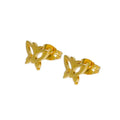 Boucles d'Oreilles Puces Papillon Dorées – Plaqué Or 1 Micron | 10 mm